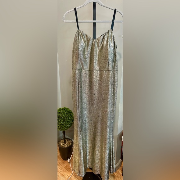 Shimmer Maxi Gown w/ High split - Picture 1 of 4